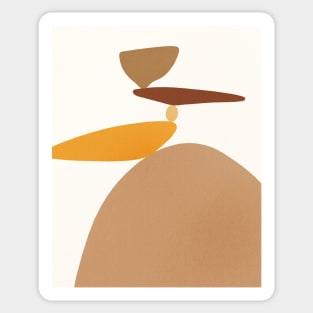 Earthy Mid Century Modern Abstract Calm Rocks Sticker